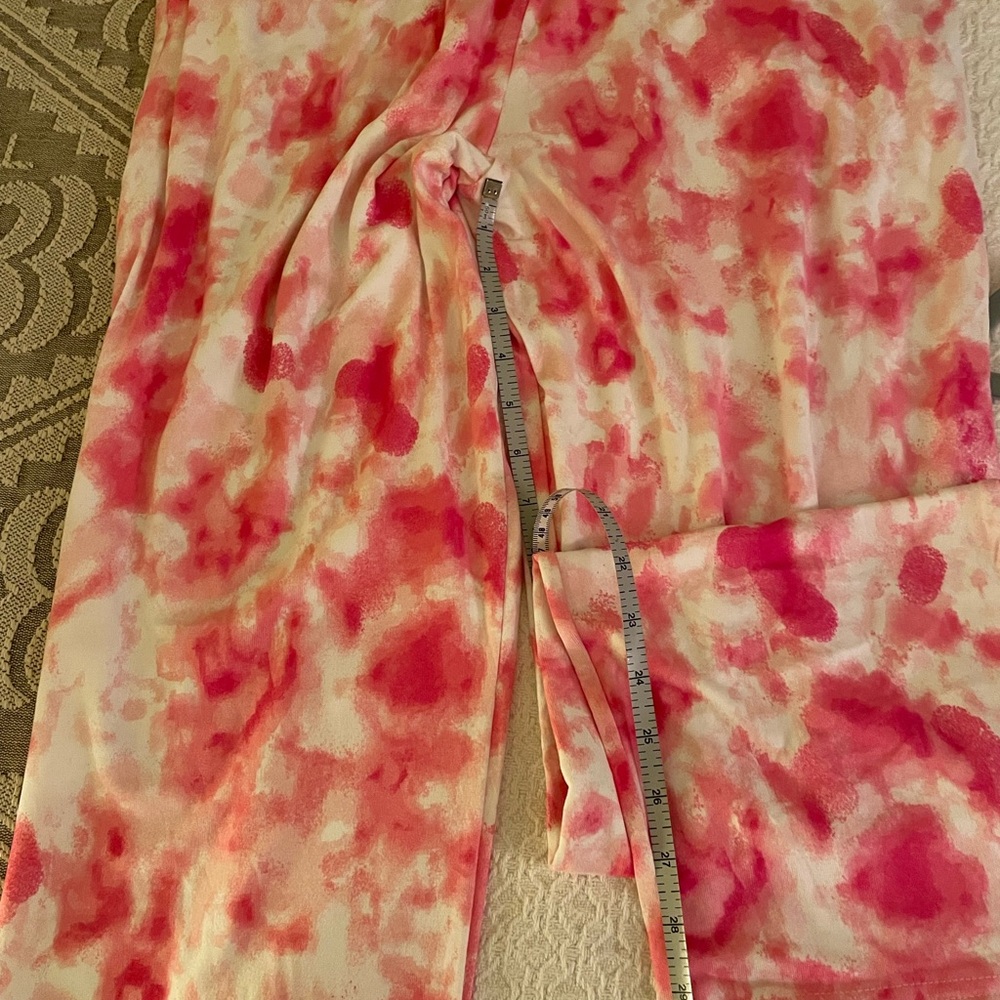Women's Pink Tie-Dye Wide Leg Pants